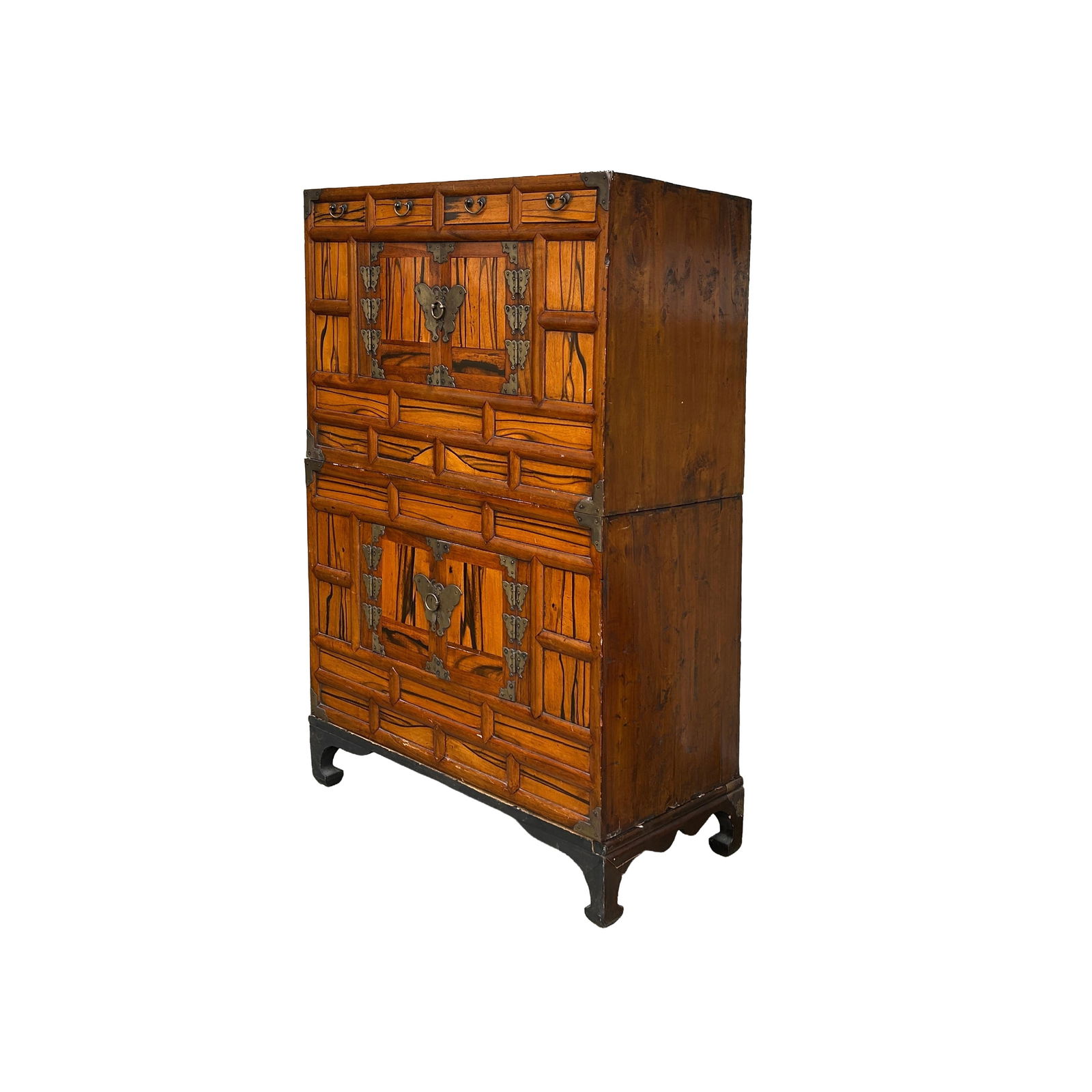 Oriental Korean Style Brown Hardware Drawers Accent Storage Cabinet - 3