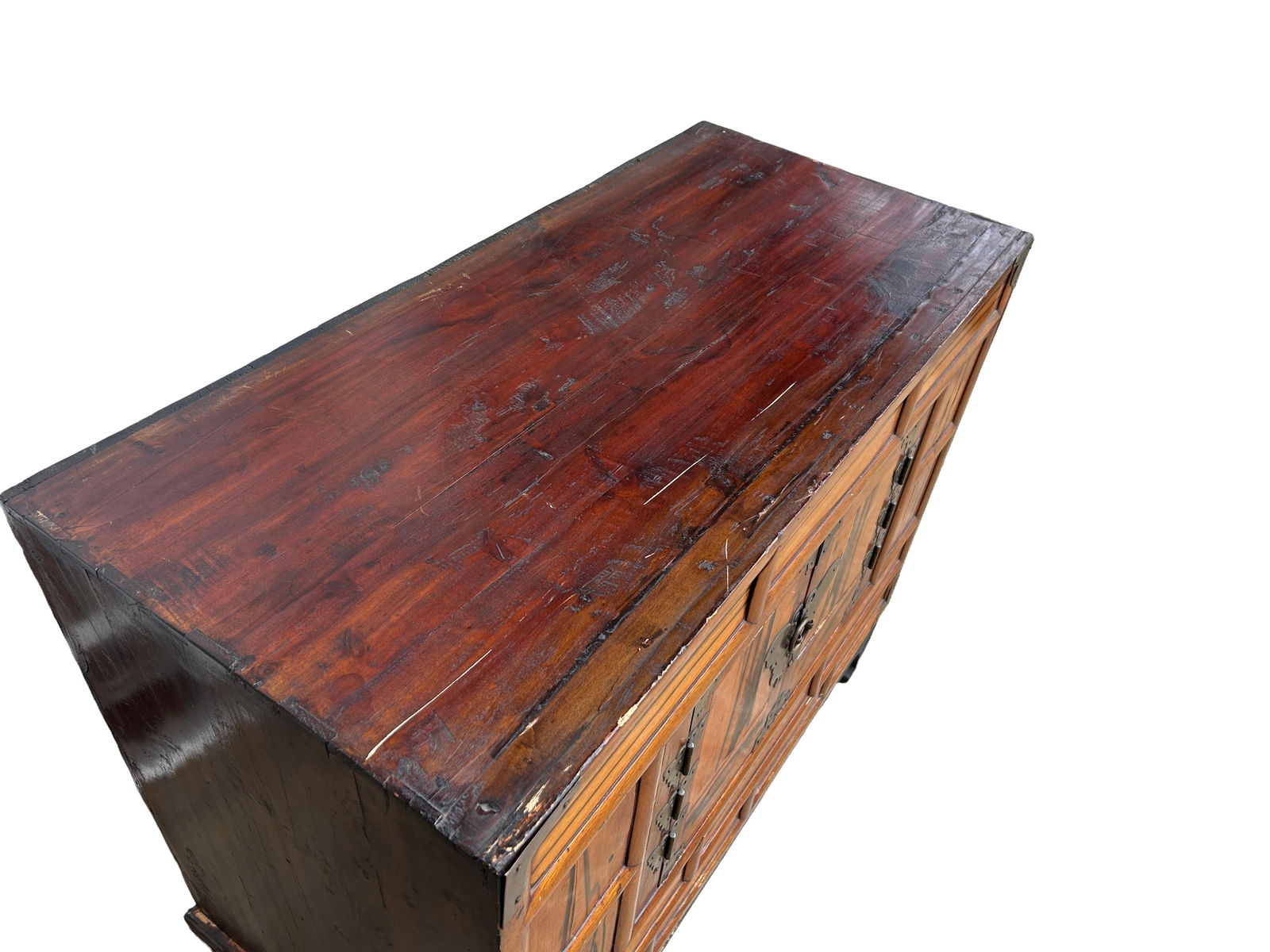 Oriental Korean Style Brown Hardware Drawers Accent Storage Cabinet - 5