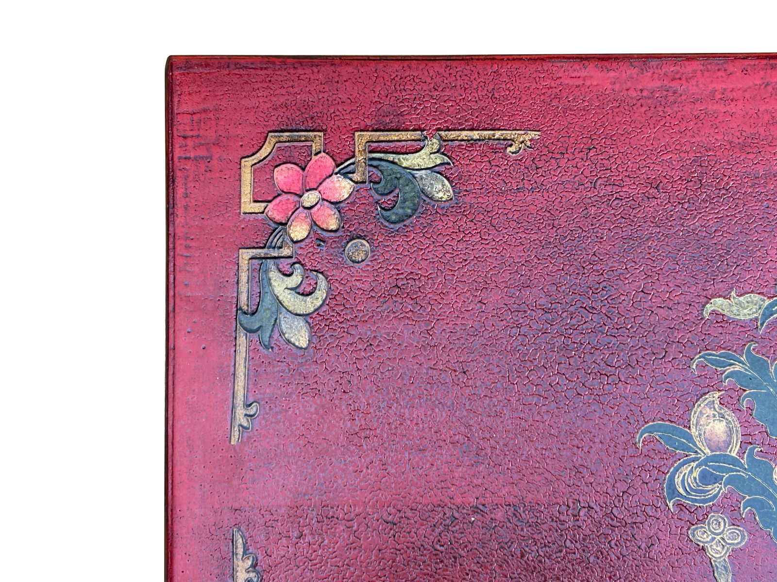 Tibetan Oriental Black Red Foo Dogs Lions End Table Nightstand - 12