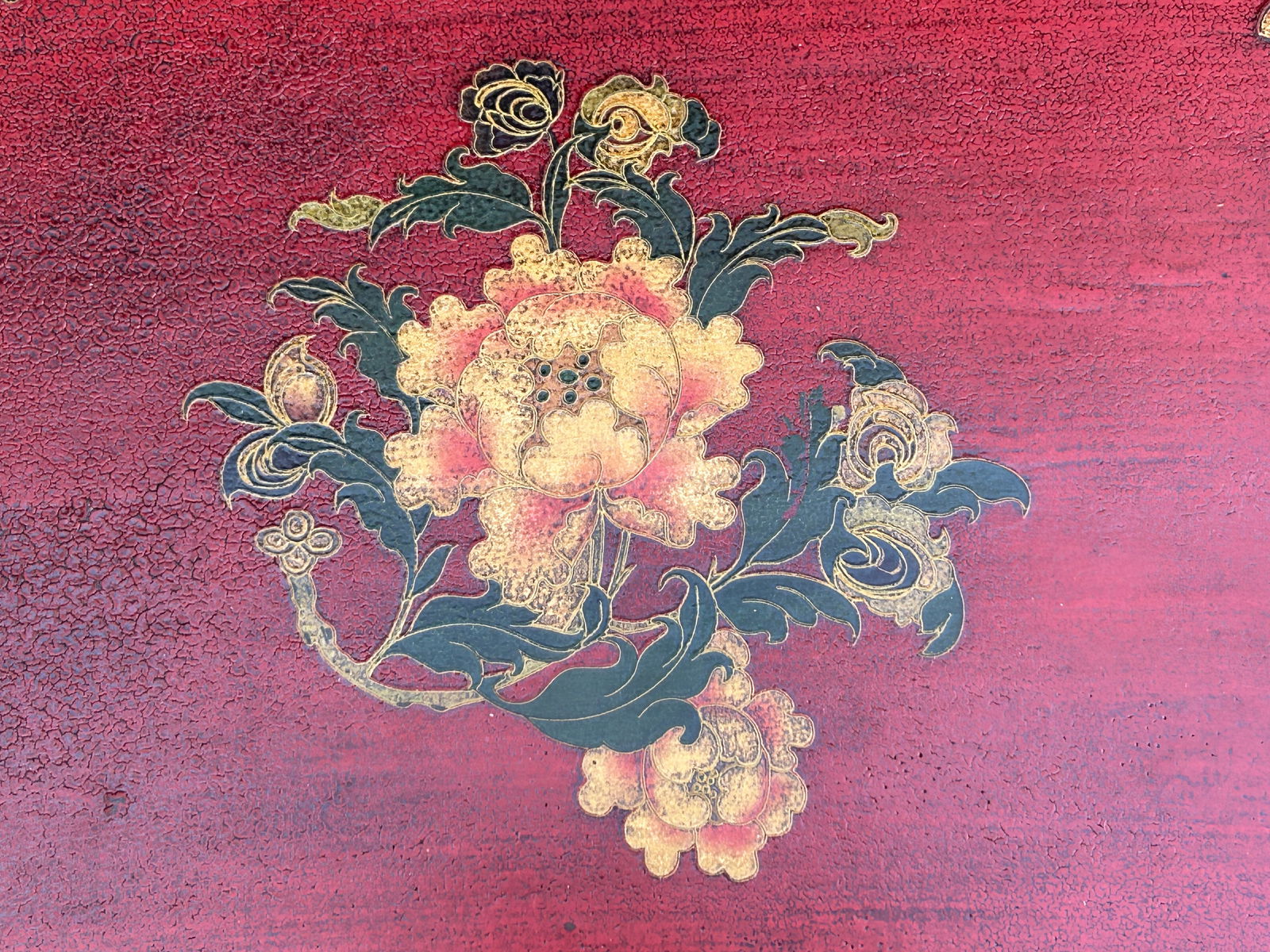 Tibetan Oriental Black Red Foo Dogs Lions End Table Nightstand - 7