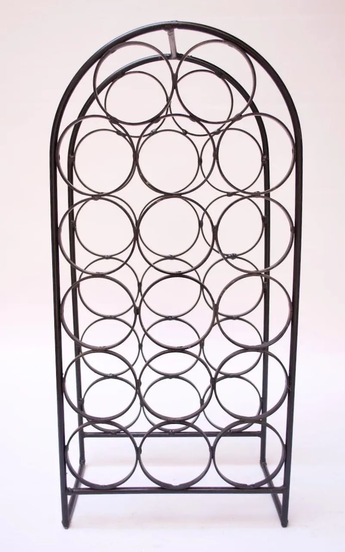 Arthur Umanoff Wrought Iron Seventeen-Bottle Wine Holder - 2