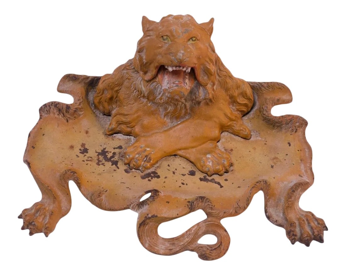 19th Century Victorian Cast Iron "Lion" Inkwell (1 of 13)