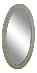 Mid-Century Modern Carolina Mirror Company Oval White Framed Mirror