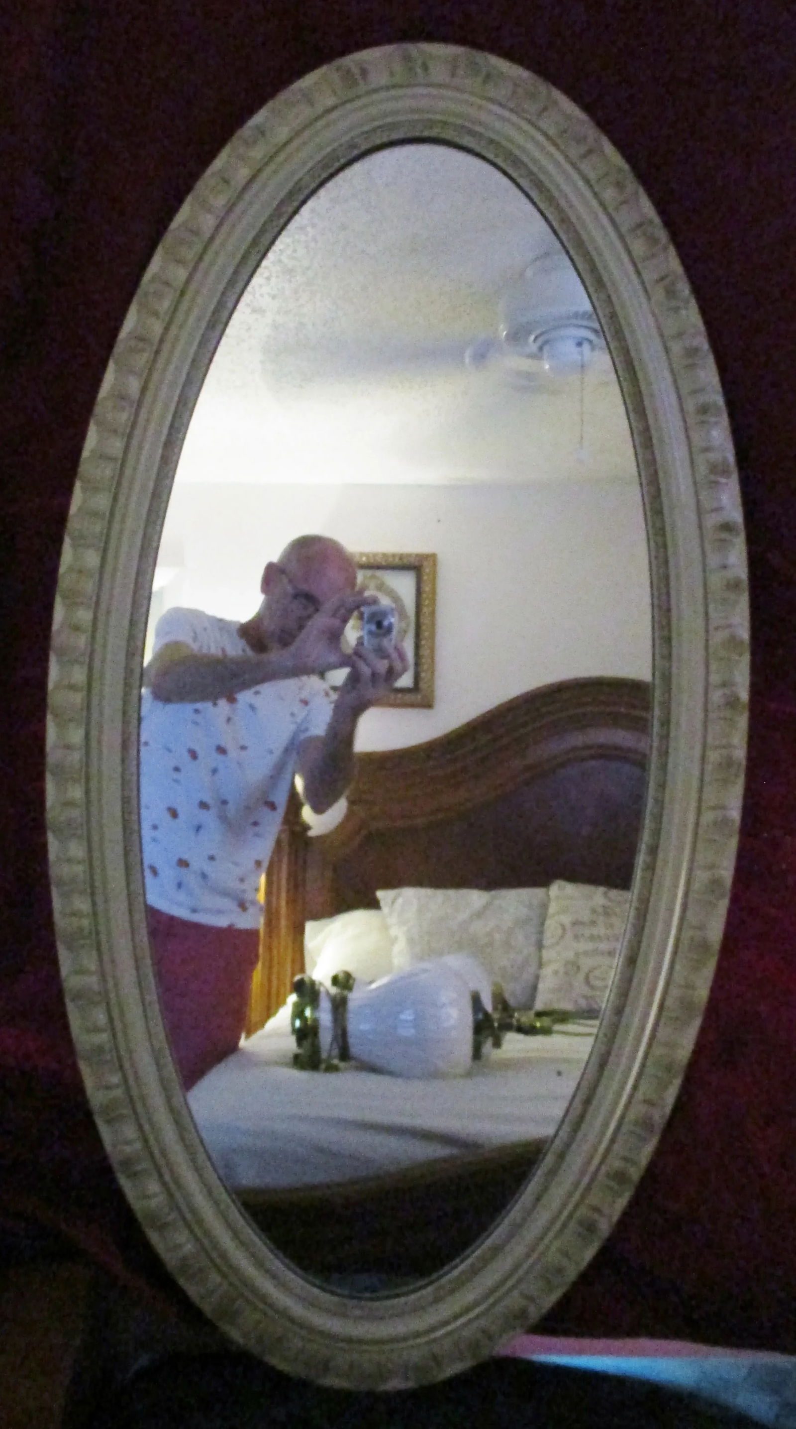 Mid-Century Modern Carolina Mirror Company Oval White Framed Mirror - 2