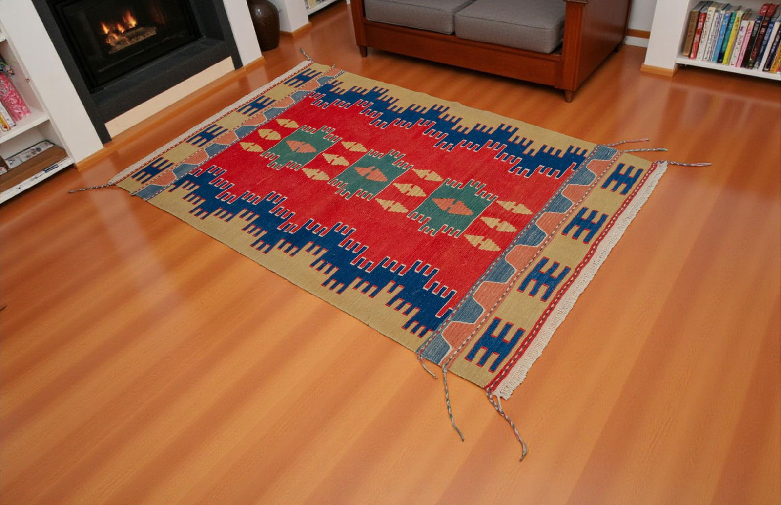 Vintage Hand-Made Turkish Kilim Rug - 2