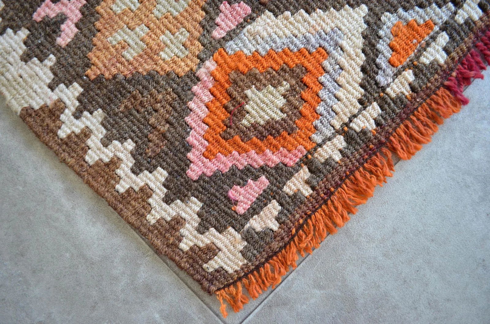 Cheerful Colors Turkish Kilim Flat Weave Muted Color Rug 3'1" X 4'3" - 7