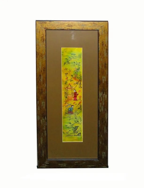 Vintage Hand Embroidered Framed Textile - 2