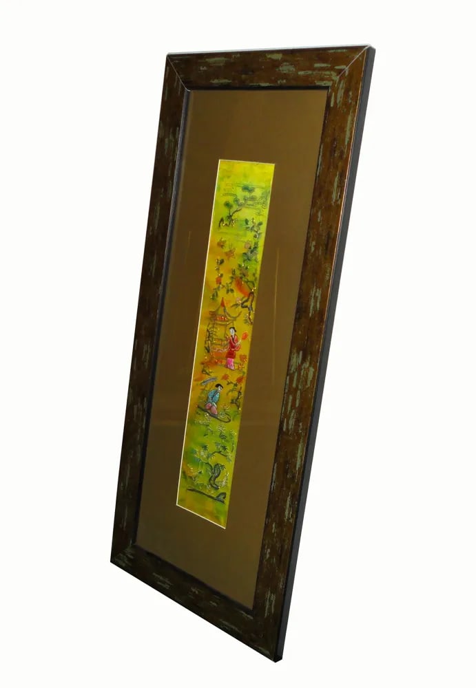 Vintage Hand Embroidered Framed Textile - 4