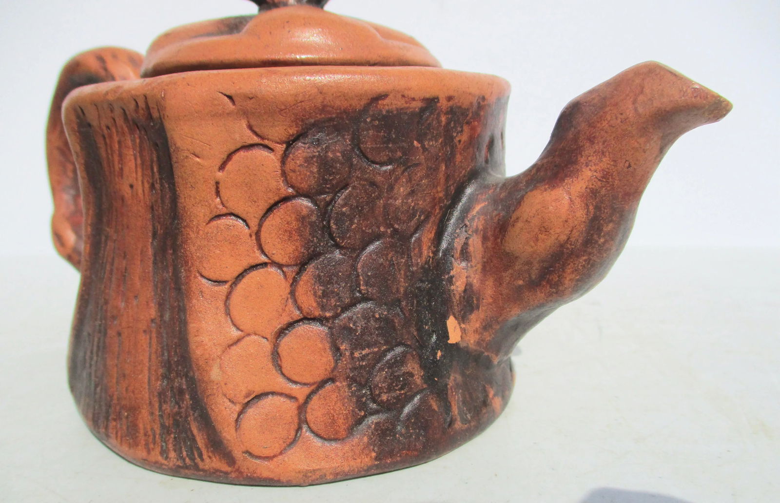 Chinese Folk Art Terra Cotta TeaPot Vintage 50s' - 4