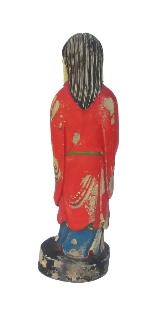 Camphor Wood Standing Treasure God Statue - 4