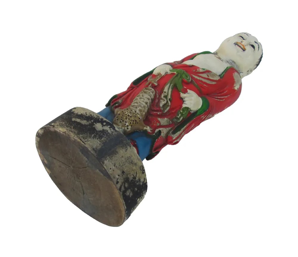 Camphor Wood Standing Treasure God Statue - 5