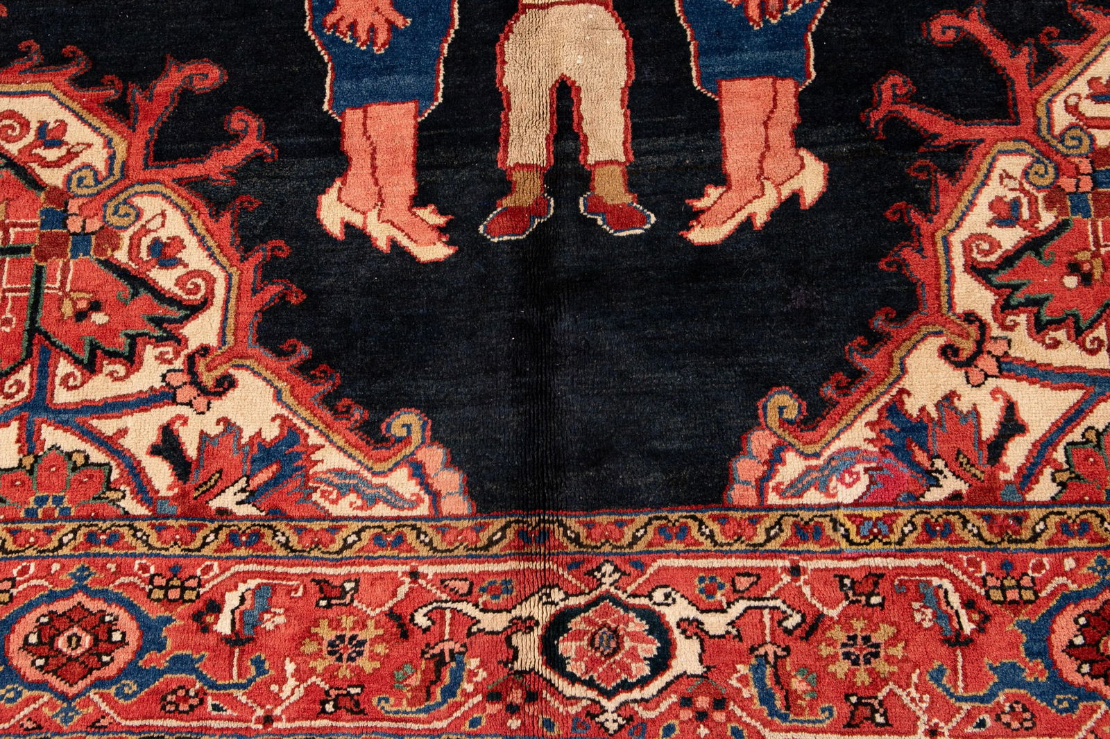 Antique Persian Heriz Handmade Multicolor Cultural Pattern Designed Wool Rug - 10