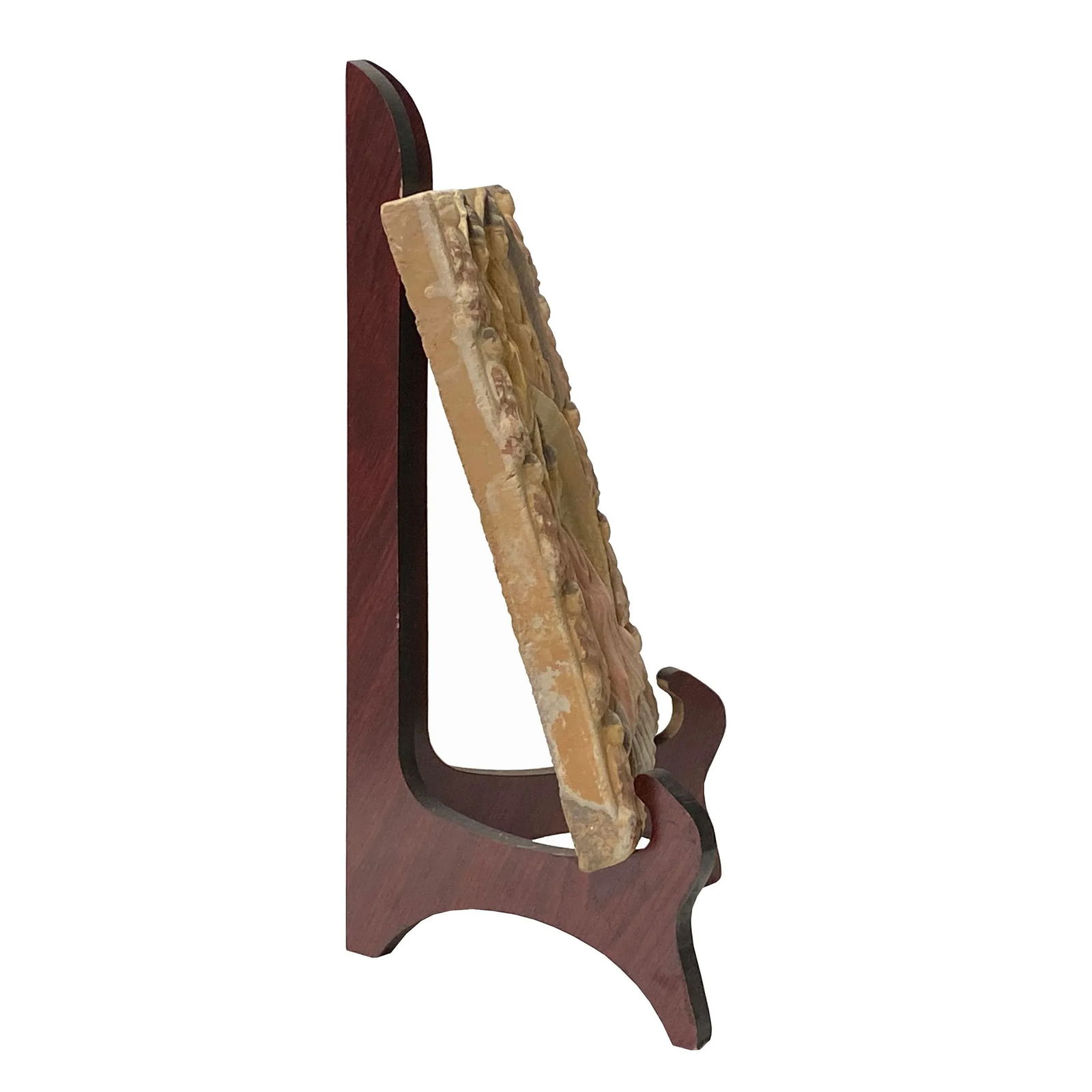 Chinese Oriental Handmade Clay Buddhas Theme Plaque Display - 4