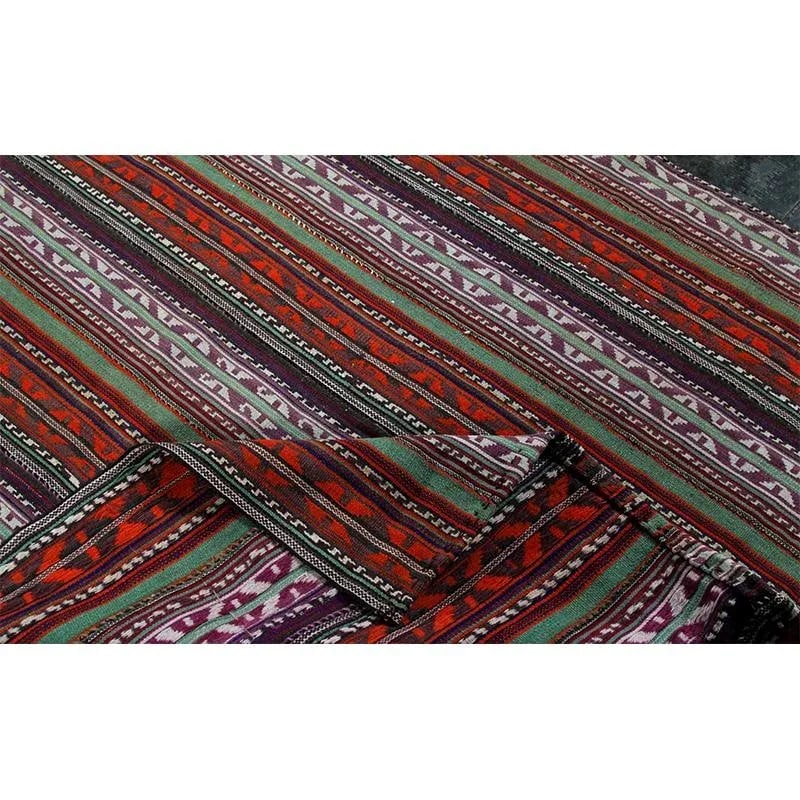 Vintage Handwoven Orange/Plum Persian Kilim Rug - 3