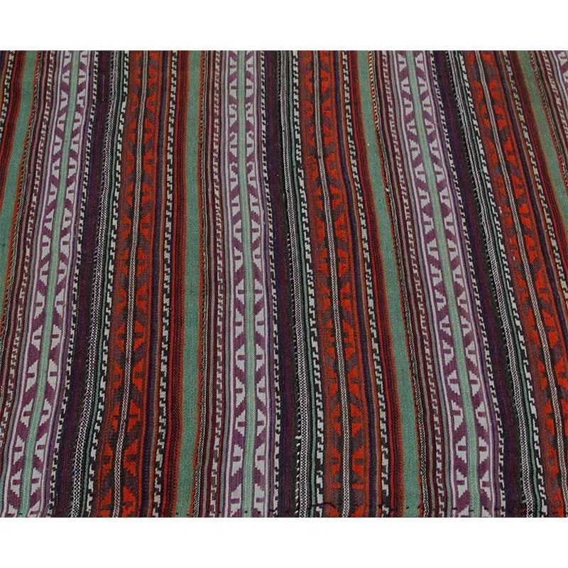 Vintage Handwoven Orange/Plum Persian Kilim Rug - 5
