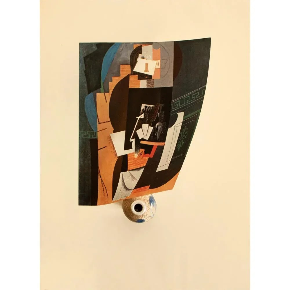 1960s After Pablo Picasso "Card Player" (1913-1914) Abstract Painting, Vintage Print - 3
