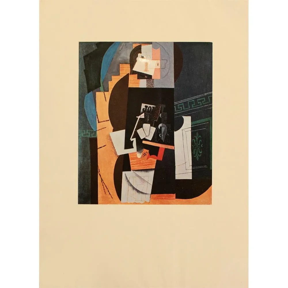 1960s After Pablo Picasso "Card Player" (1913-1914) Abstract Painting, Vintage Print - 5