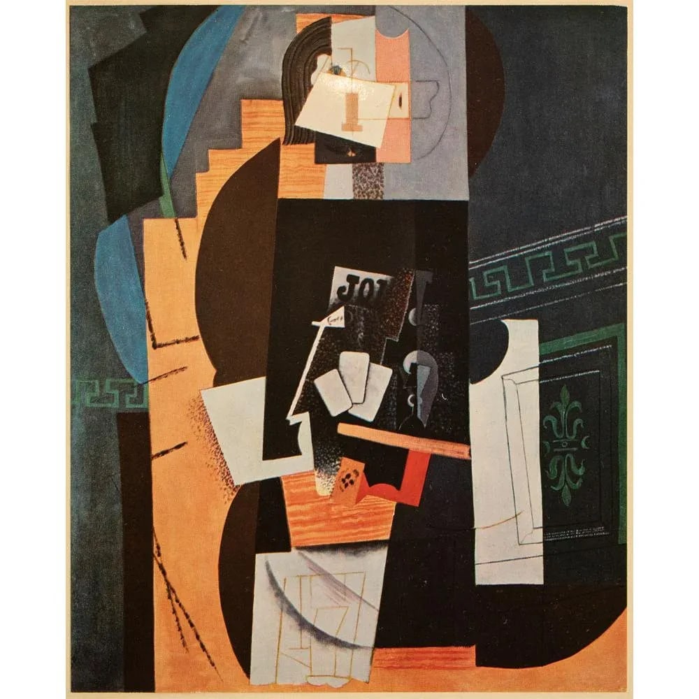 1960s After Pablo Picasso "Card Player" (1913-1914) Abstract Painting, Vintage Print - 6