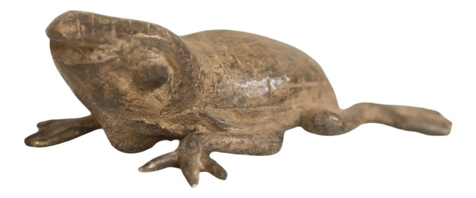 Vintage African Bronze Checkered Back Frog