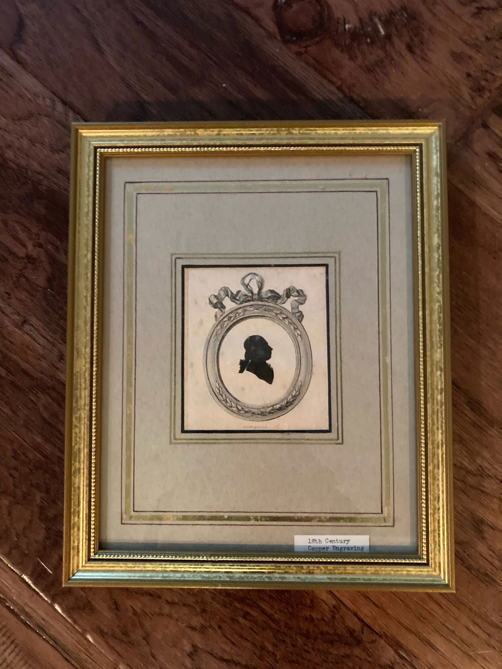 Antique Engraved Silhouettes in Giltwood Frames -Set of 3 - 2