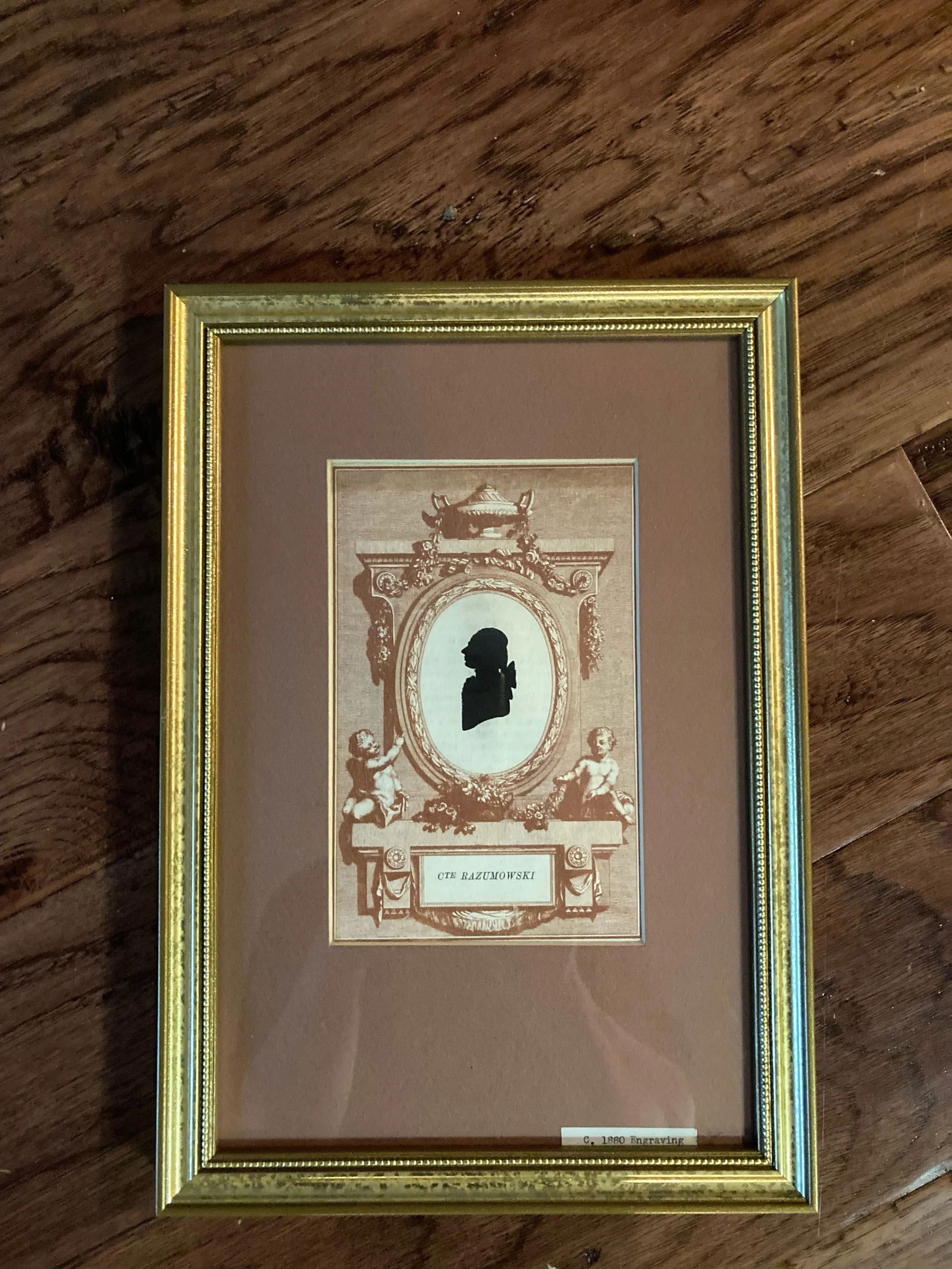 Antique Engraved Silhouettes in Giltwood Frames -Set of 3 - 4