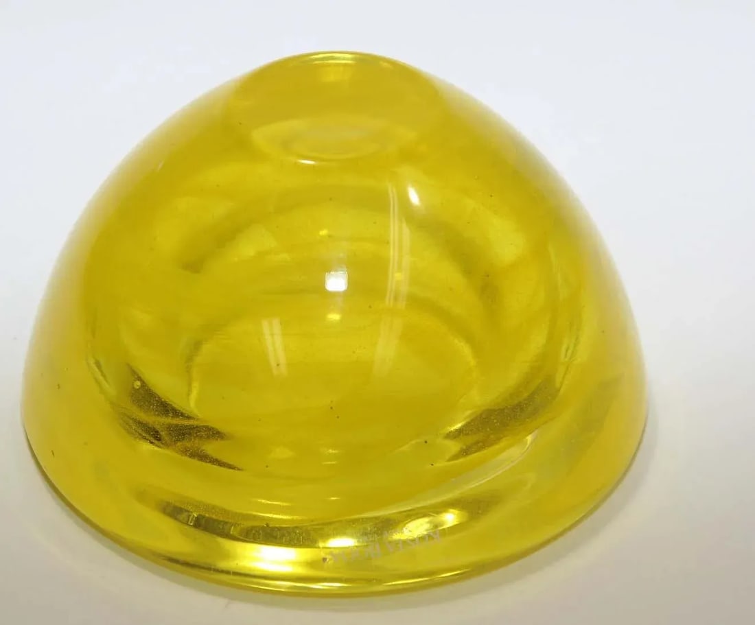 1990s Anna Ehrner for Kosta Boda Atoll Yellow Glass Candle Holder - 10