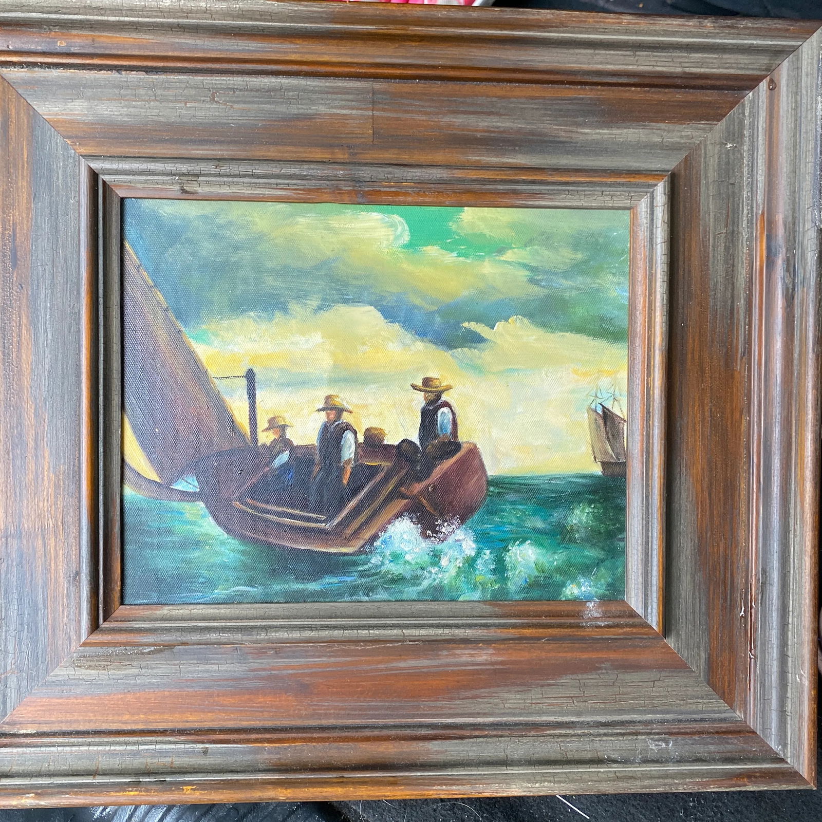 Mid 20th Century Figurative Nautical Oil Painting, Framed - 2