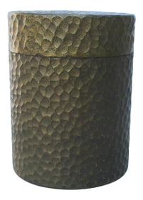 Arts and Crafts Hammered Bronze Cylinder Box Circa 1930s'
