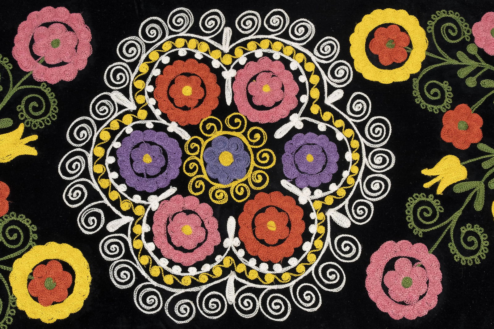 Suzani Covered Bench Handmade Ottoman From Anatolian - 6