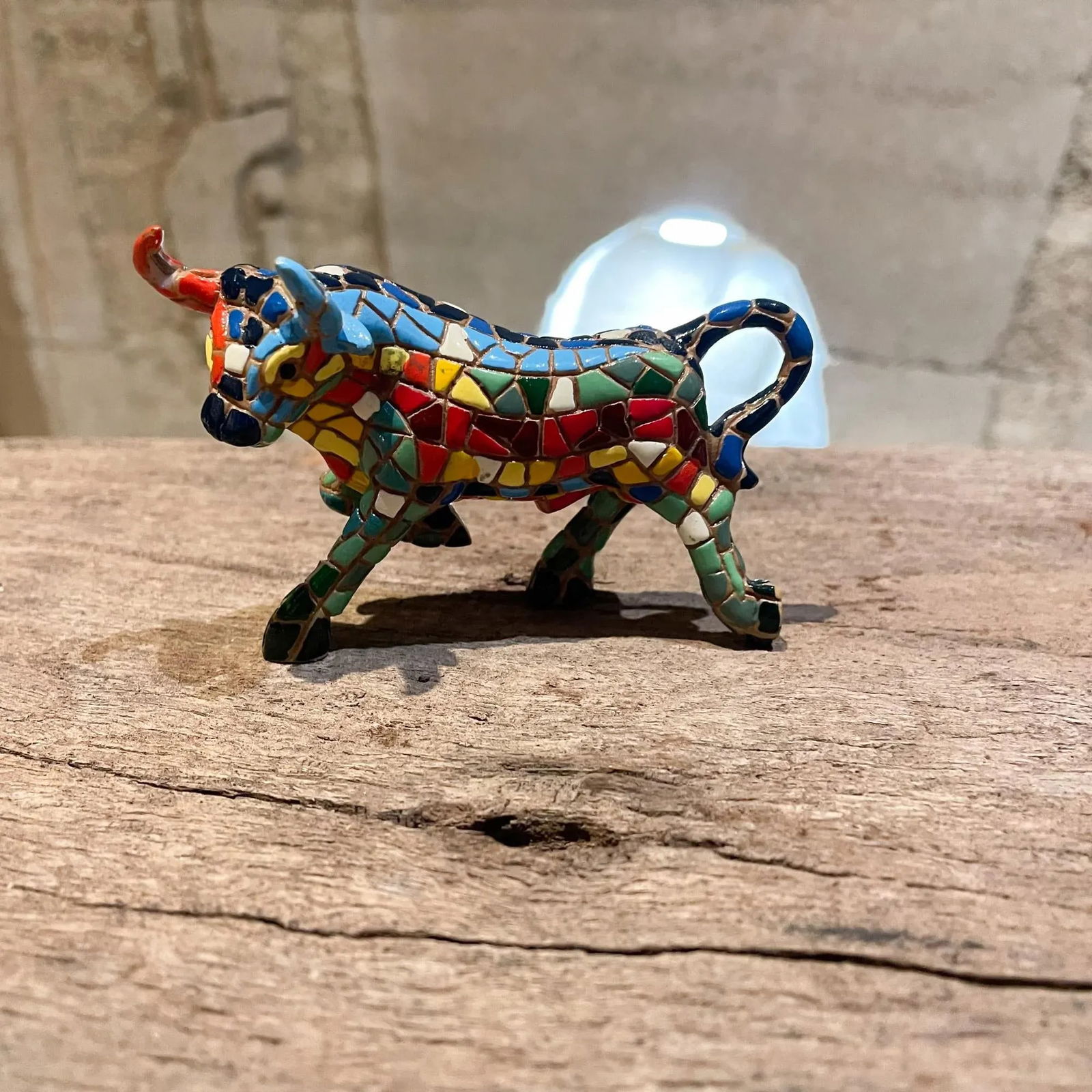 1960s Handmade Bull Colorful Ceramic Tile Mosaic - 4