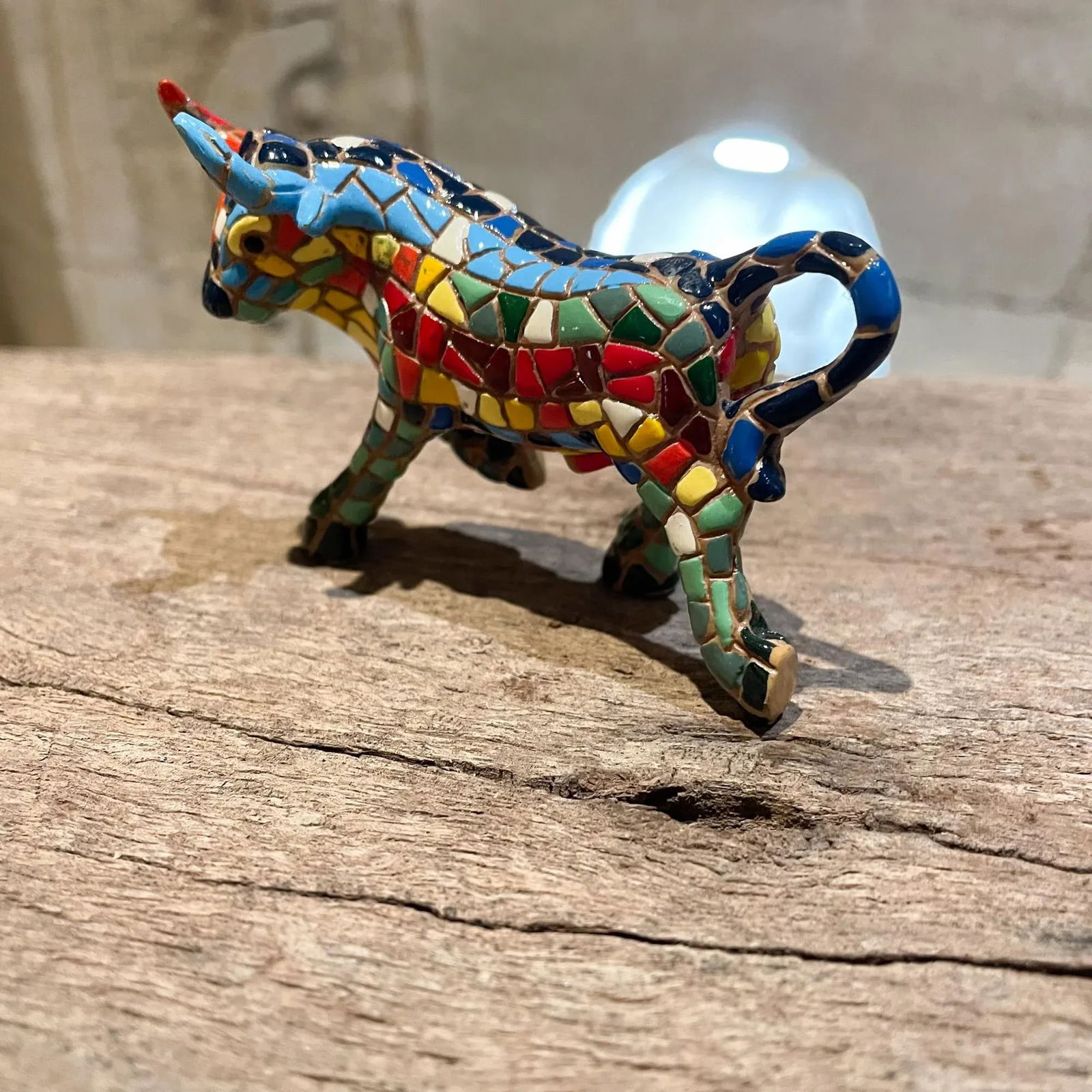 1960s Handmade Bull Colorful Ceramic Tile Mosaic - 5