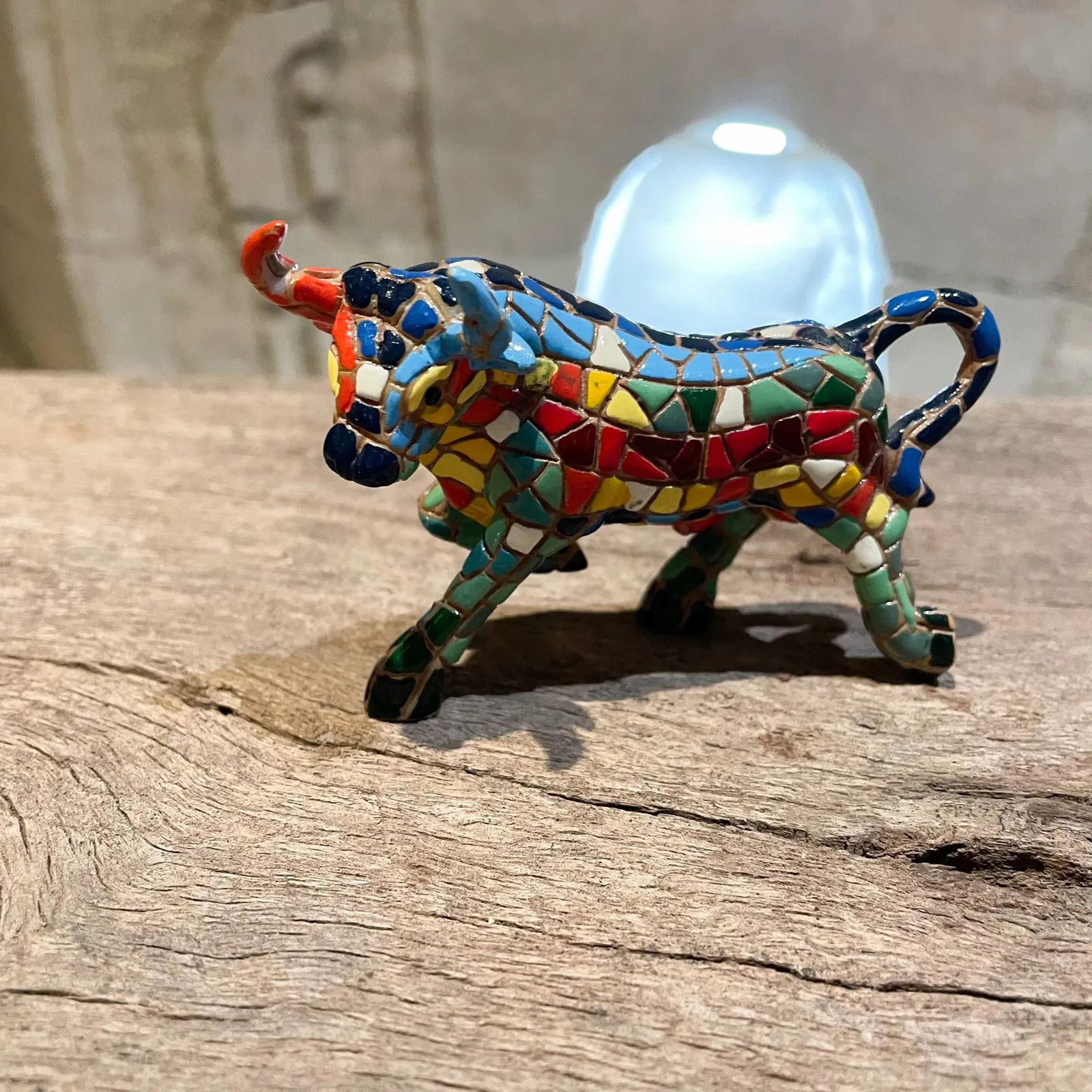 1960s Handmade Bull Colorful Ceramic Tile Mosaic - 8