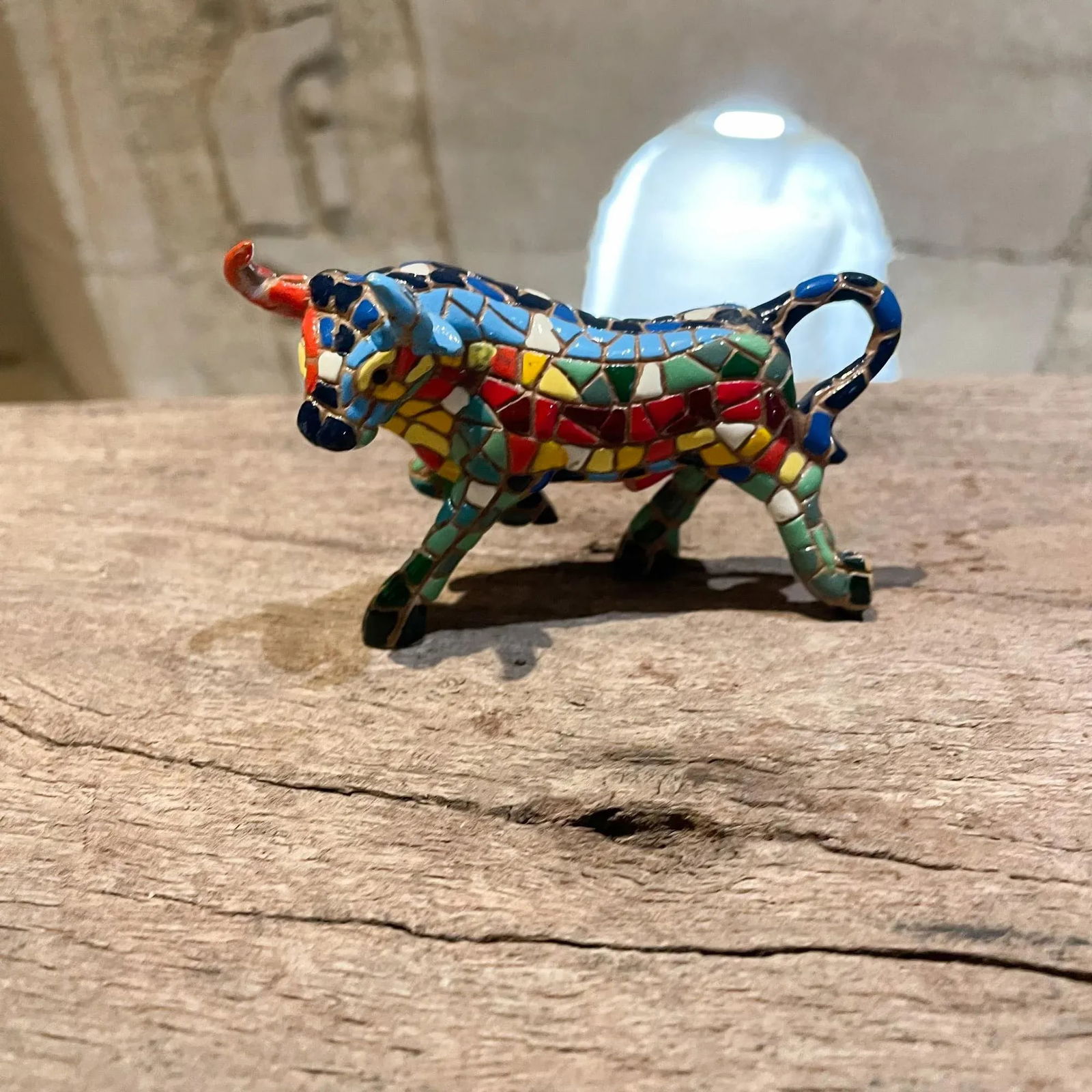 1960s Handmade Bull Colorful Ceramic Tile Mosaic - 9