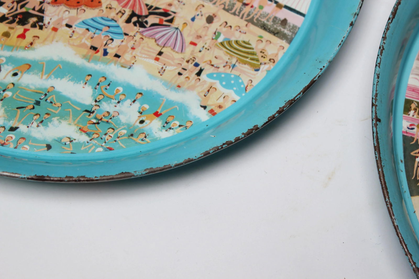 1955 Pepsi Cola Coney Island Boardwalk Tin Litho Trays- a Pair - 6