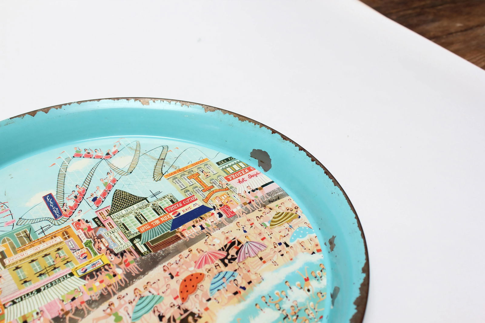 1955 Pepsi Cola Coney Island Boardwalk Tin Litho Trays- a Pair - 7