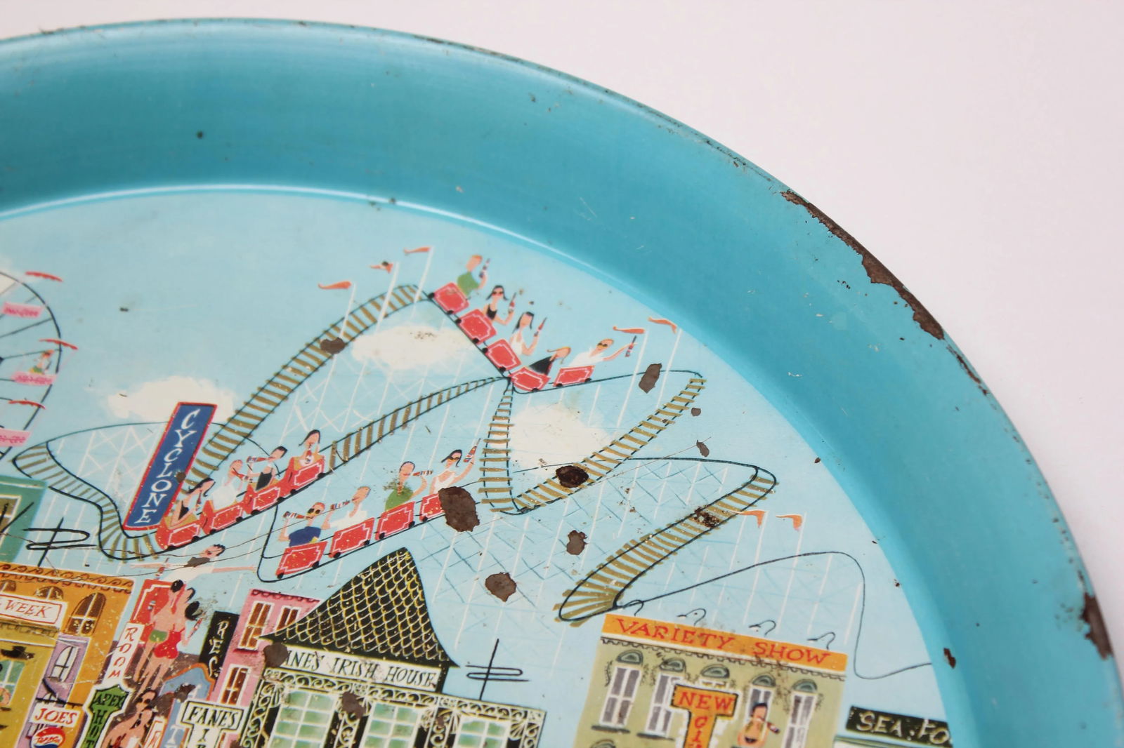 1955 Pepsi Cola Coney Island Boardwalk Tin Litho Trays- a Pair - 9