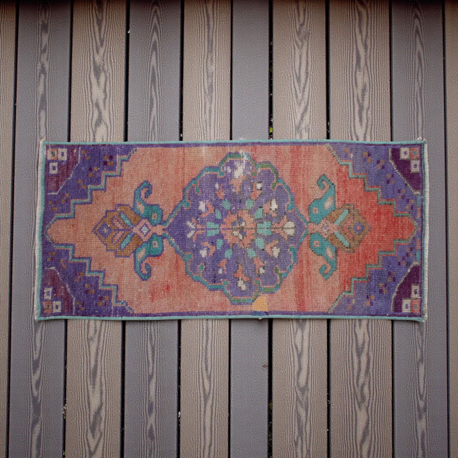 Hand Knotted Door Mat, Entryway Rug, Bath Mat, Kitchen Decor, Small Rug, Turkish Rug - 1"² - 2