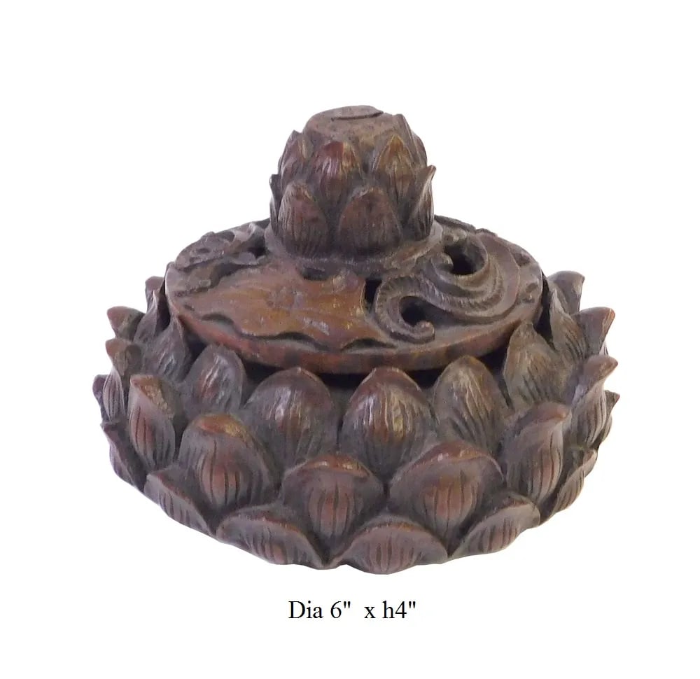 Chinese Bamboo Lotus Petal Box - 6