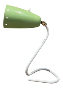 1950s Italian Sculptural Chartreuse Desk Lamp