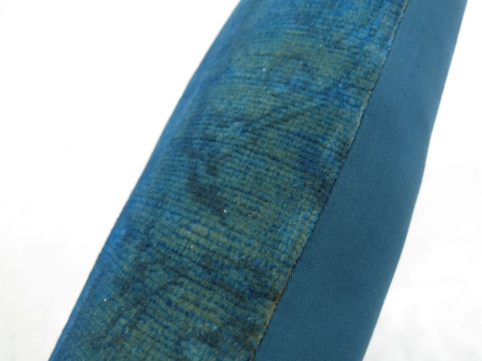 Large Blue Turkish Overdyed Rug Pillow - 2