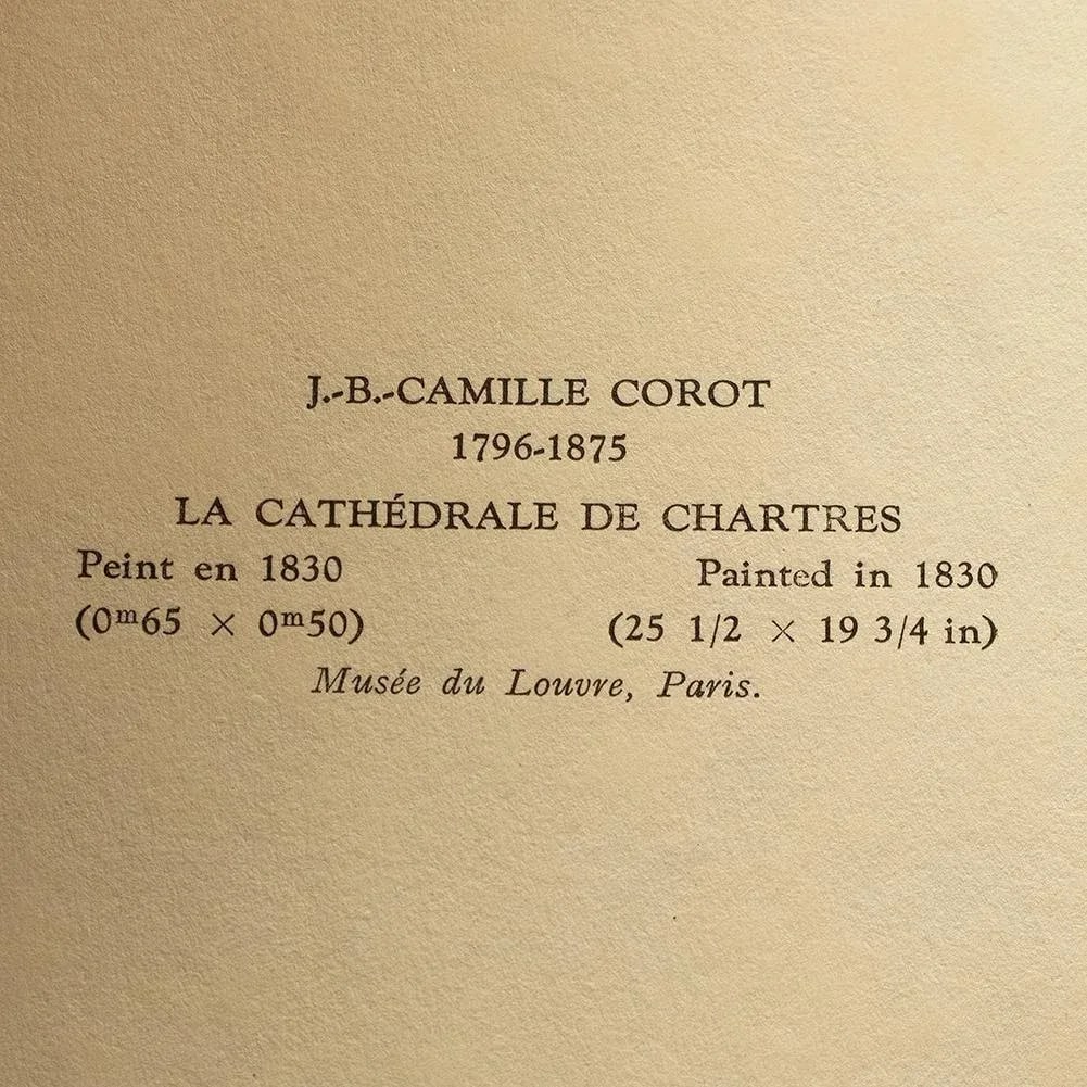 1940s After J.B.-Camille Corot "The Chartres Cathedral" First Edition Swiss Lithograph - 6