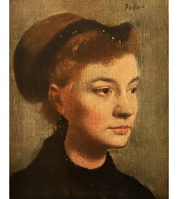 1940s After Edgar Degas "Head of a Young Woman" First Edition Swiss Full-Color Print