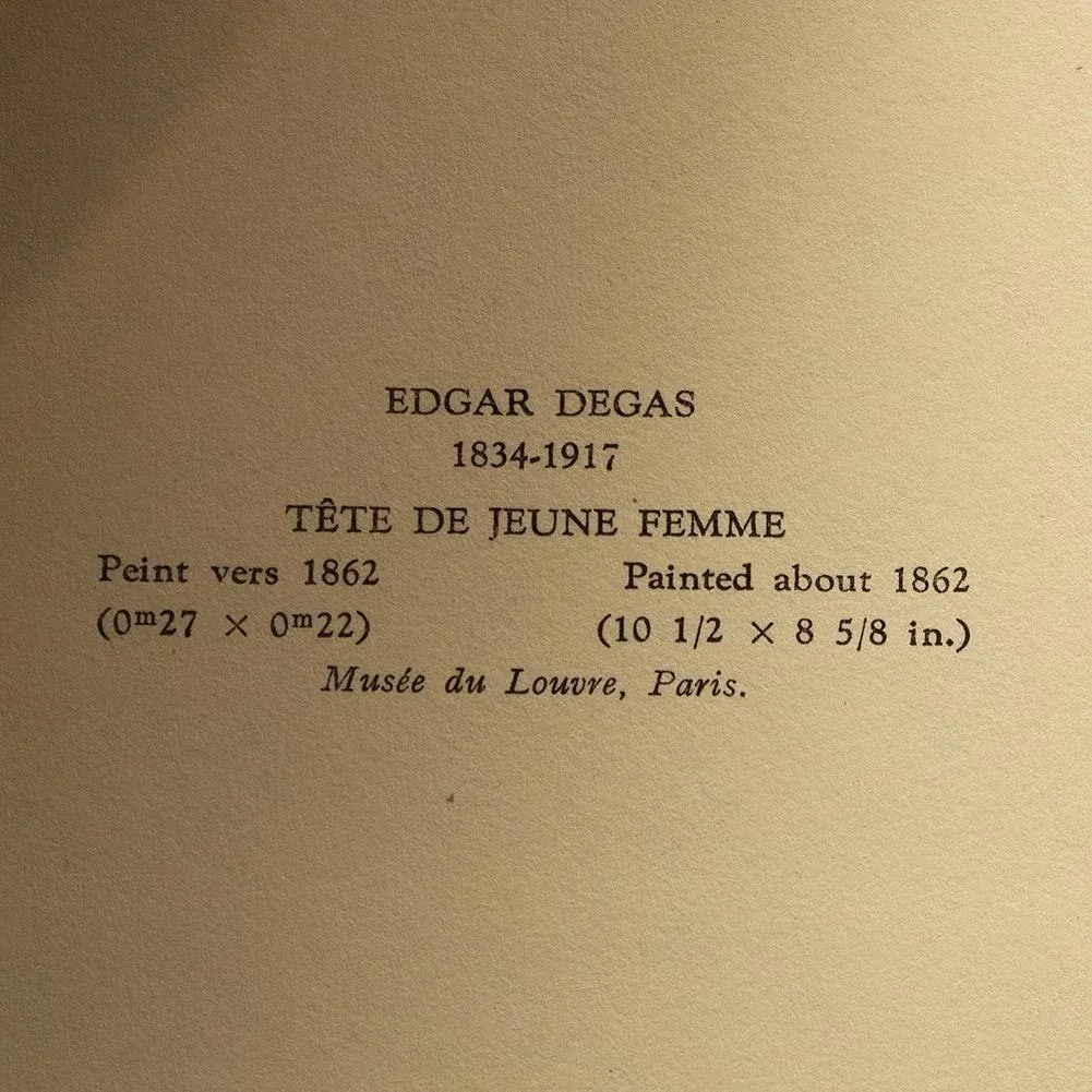 1940s After Edgar Degas "Head of a Young Woman" First Edition Swiss Full-Color Print - 4
