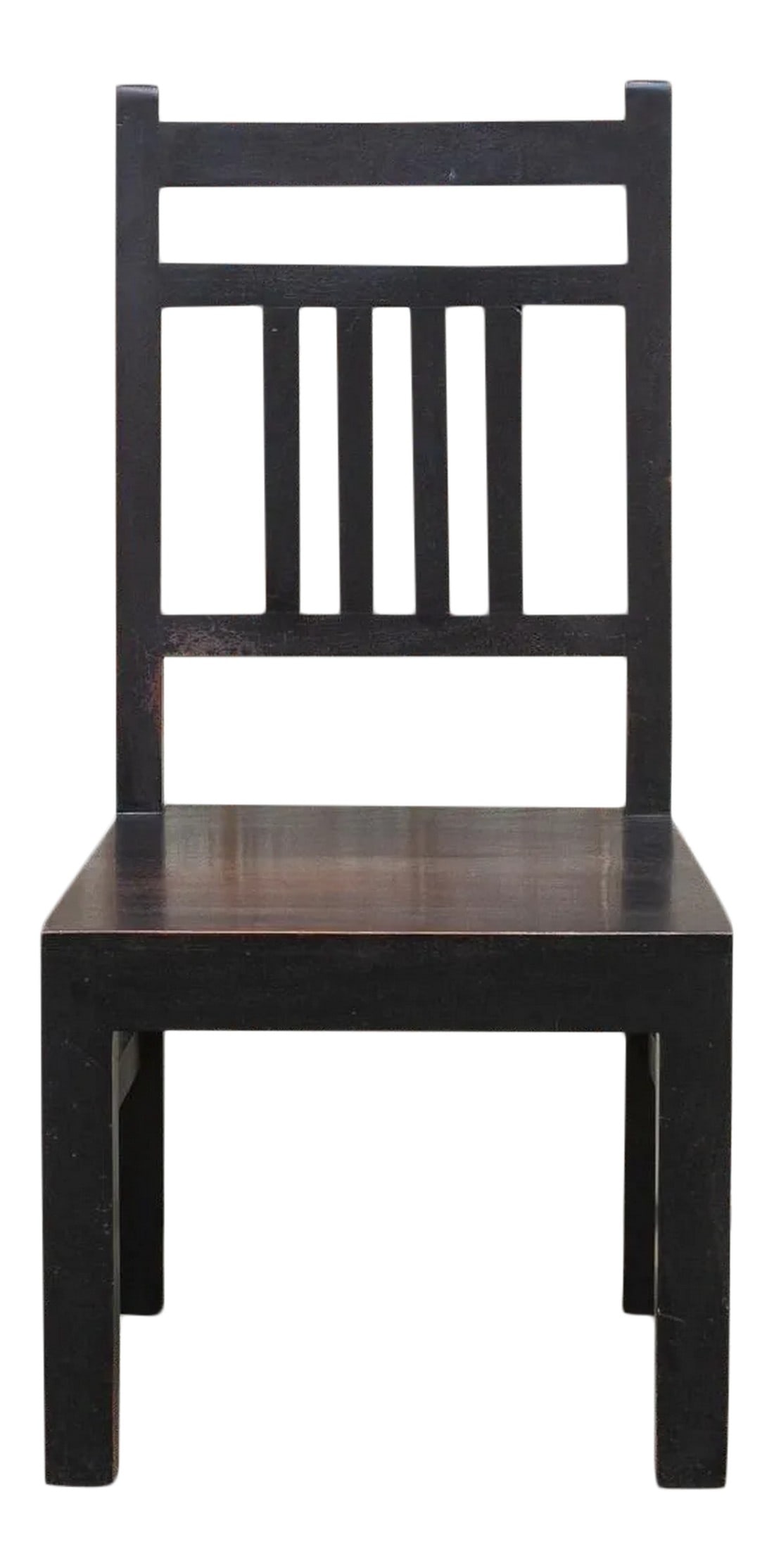 Rustic Solid Teak Colonial Chair: Reclaimed teak solid and hand-crafted chair adorned with a beautiful dark brown patina and lots of rustic charm. This chair has a beautiful slatted back and has a very rustic and modern appeal. This c