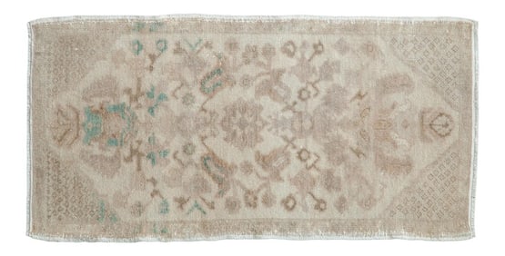 Vintage Distressed Oushak Rug Mat Runner - 1'9" X 3'4"