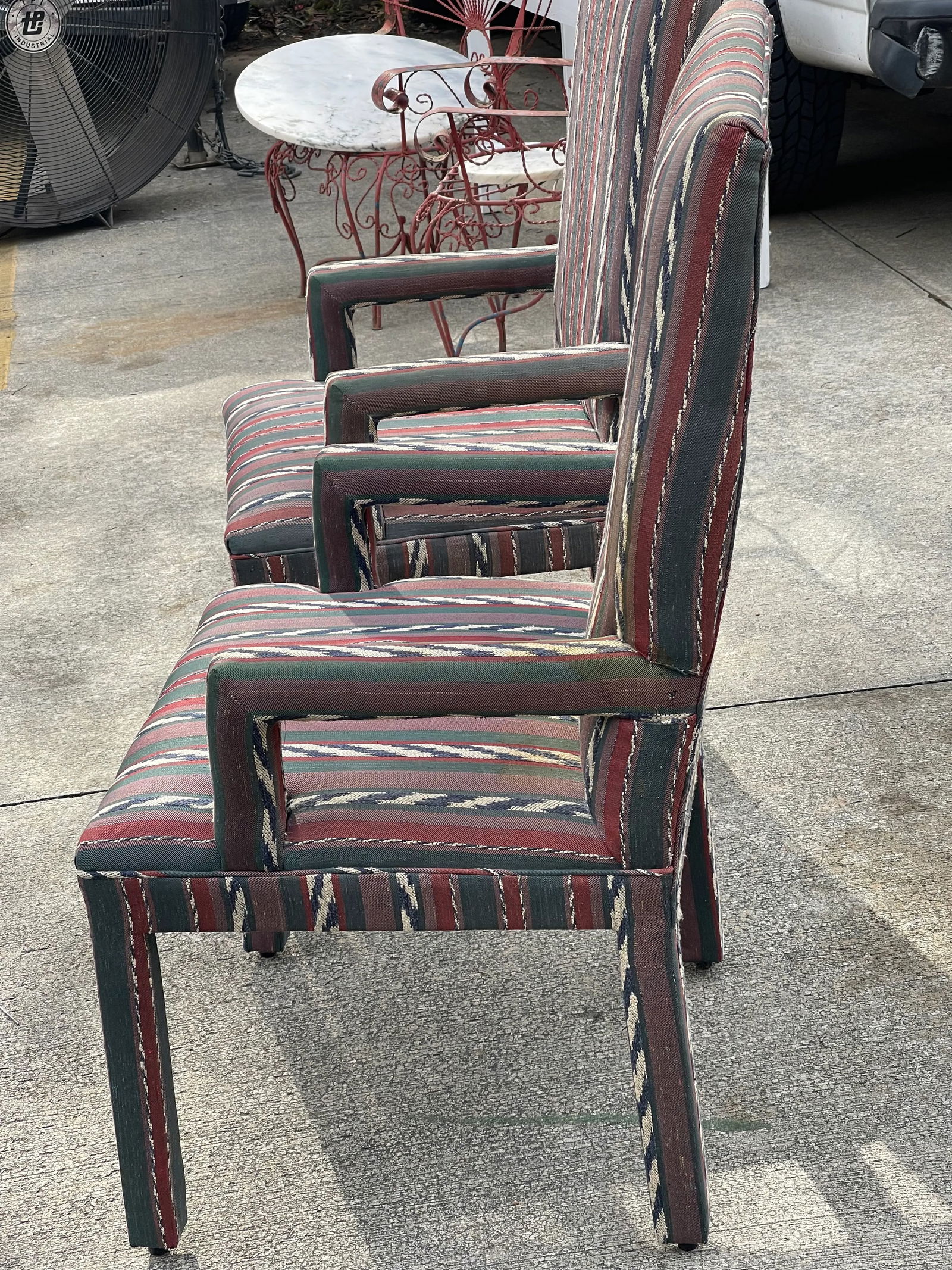 1980s Upholstered Parsons Chairs - a Pair - 3