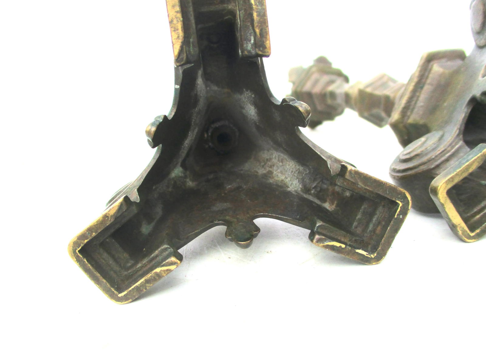 Antique 1900 Bronze Italian Candlesticks - Pair of 2 - 4