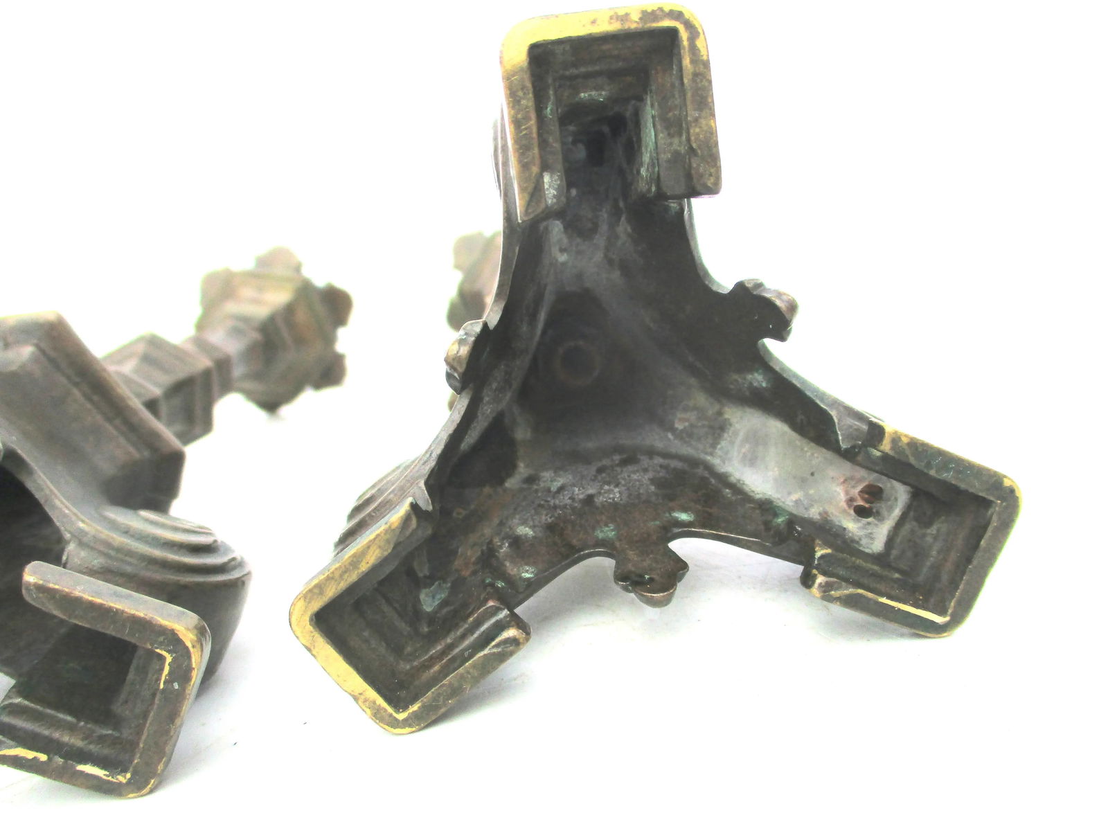 Antique 1900 Bronze Italian Candlesticks - Pair of 2 - 5