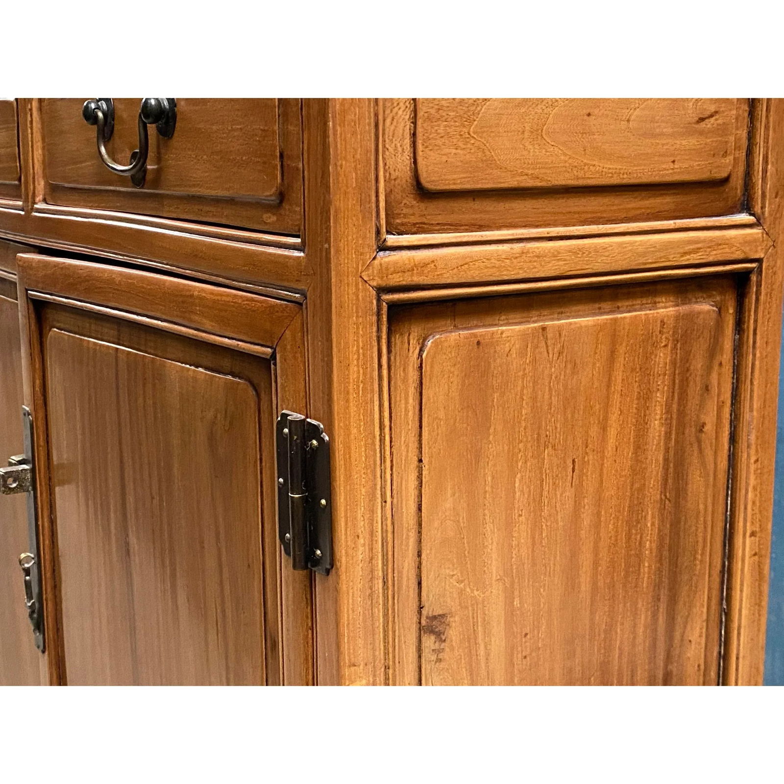 Chinese Light Brown Glass Display Bookcase Curio Cabinet - 8