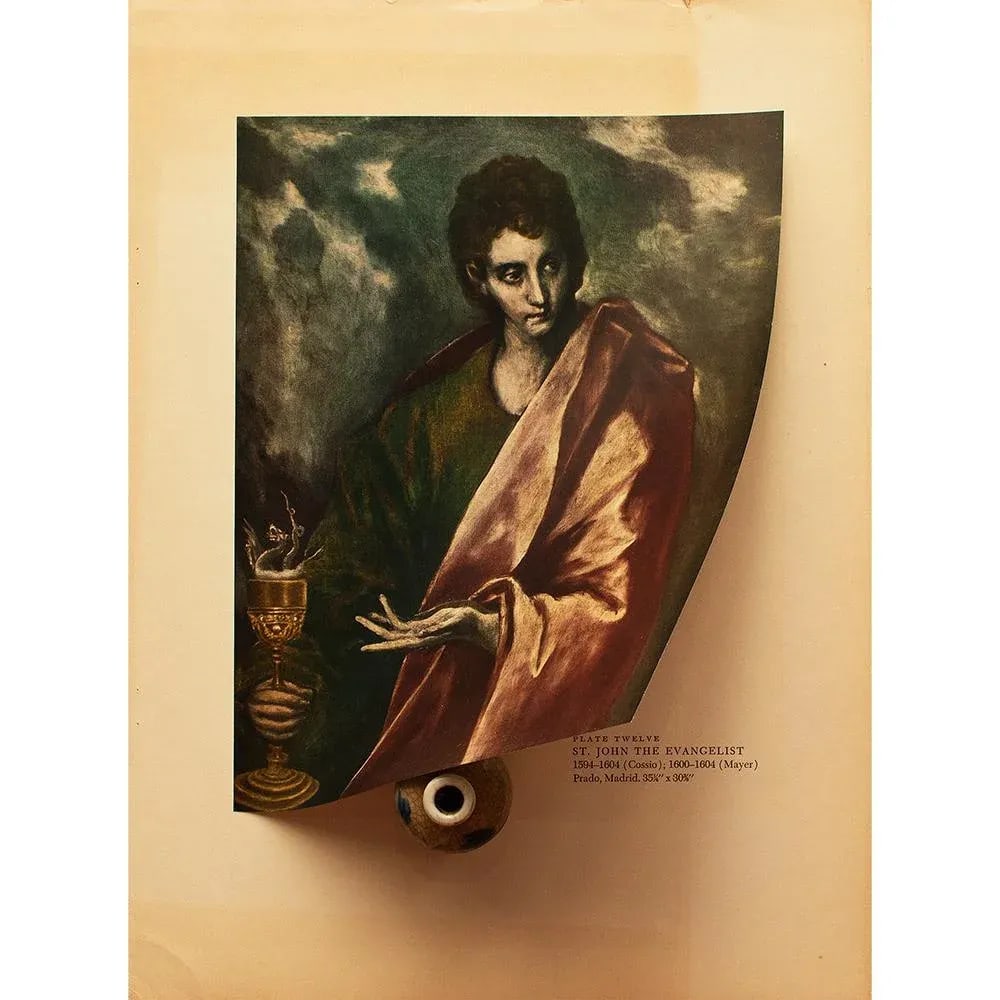 1950s After El Greco "St. John the Evangelist" Vintage Full-Color Print - 3